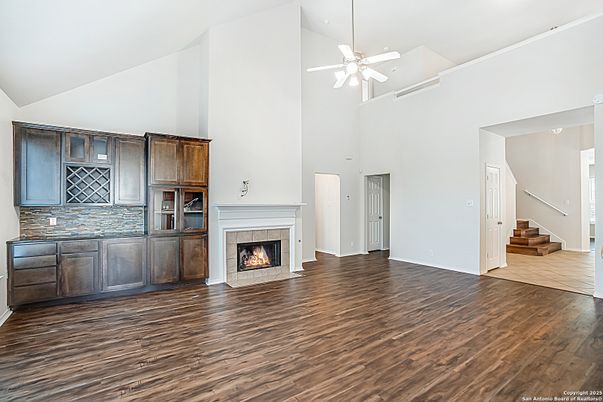 Fireplace, Interior, Wood Texture Flooring