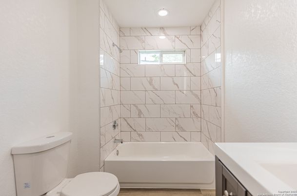 Bathroom, Interior, Marble Walls, Wood Texture Flooring