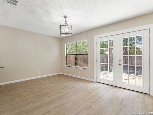 Empty room, Interior, Pendant Lights, Wood Texture Flooring