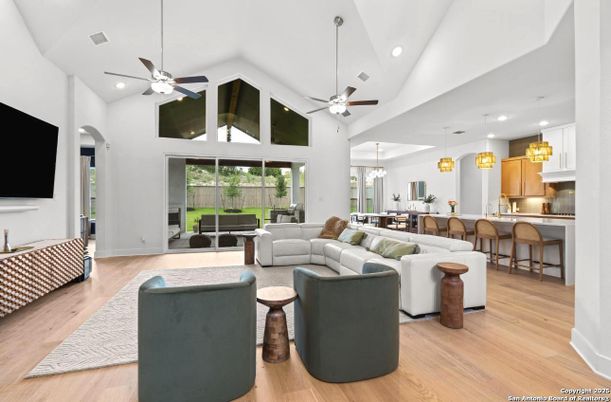 Dining room, Interior, Kitchen, Living room, Pendant Lights, Recessed Lighting, Wood Texture Flooring