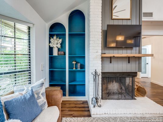 Fireplace, Interior, Stone Walls, Wood Texture Flooring