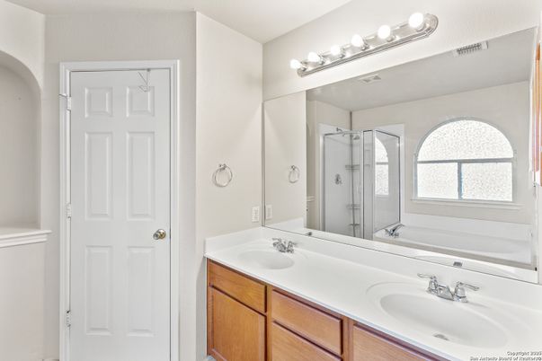 Bathroom, Dual Sink Vanities, Glass Shower, Interior