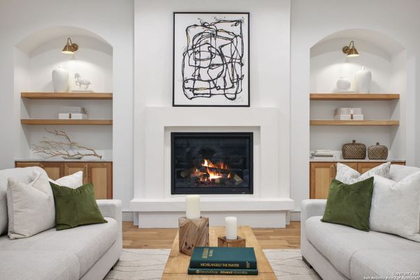 Fireplace, Interior, Wood Texture Flooring