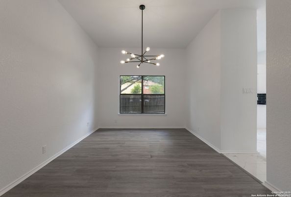 Empty room, Interior, Pendant Lights, Wood Texture Flooring