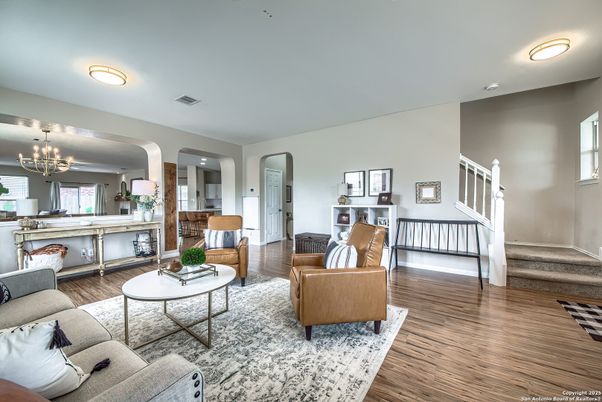 Chandelier, Interior, Living room, Wood Texture Flooring