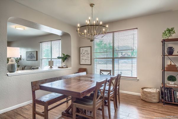 Chandelier, Dining room, Interior, Wood Texture Flooring