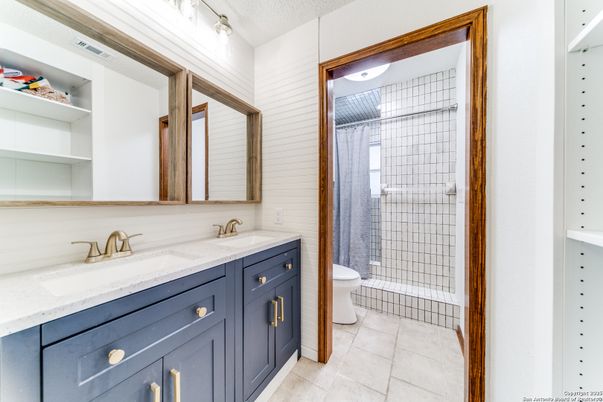 Bathroom, Dual Sink Vanities, Glass Shower, Interior