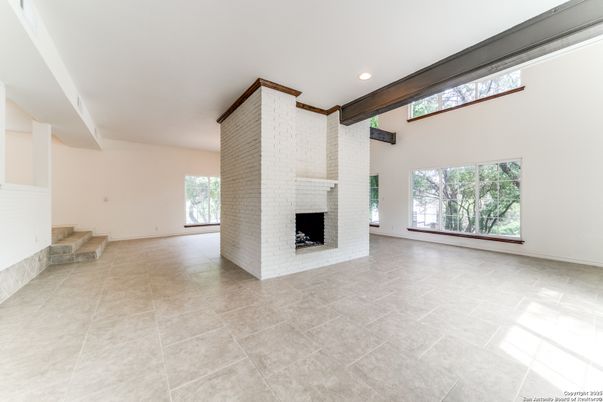 Empty room, Fireplace, Interior, Recessed Lighting