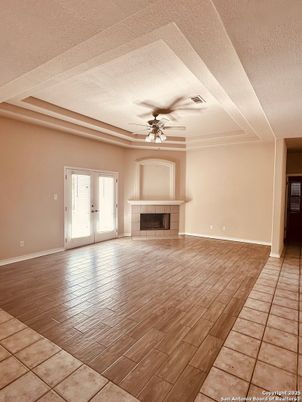 Empty room, Fireplace, Interior, Wood Texture Flooring