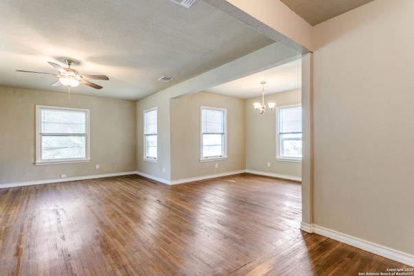 Chandelier, Empty room, Interior, Wood Texture Flooring
