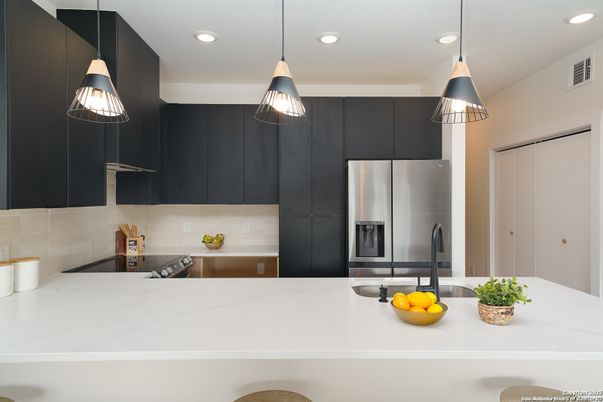 Interior, Kitchen, Pendant Lights, Recessed Lighting, Stainless Steel Appliances