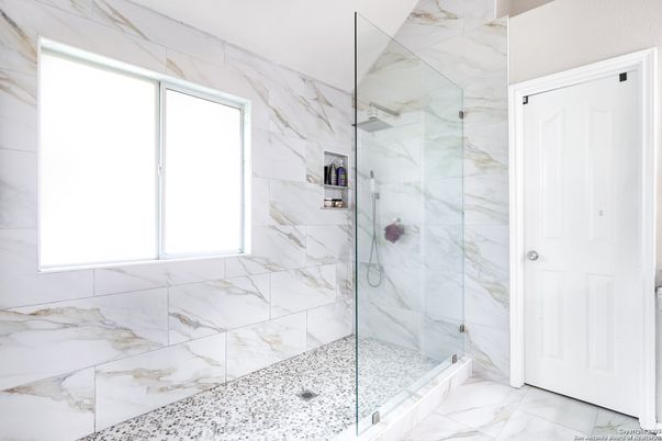Bathroom, Glass Shower, Interior, Marble, Marble Walls