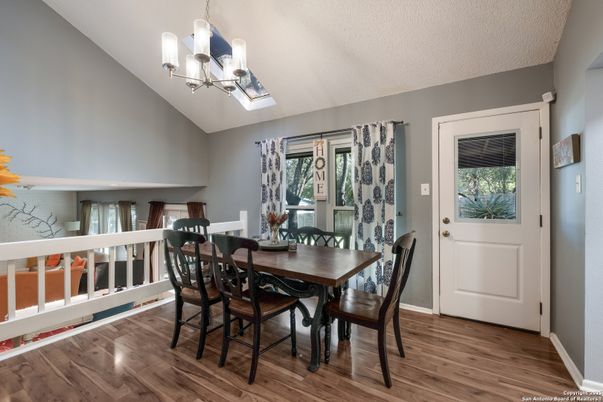 Chandelier, Dining room, Interior, Wood Texture Flooring