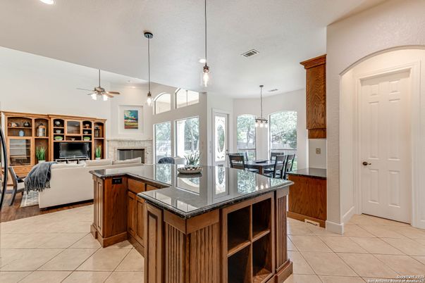Dining room, Fireplace, Interior, Living room, Pendant Lights, Recessed Lighting