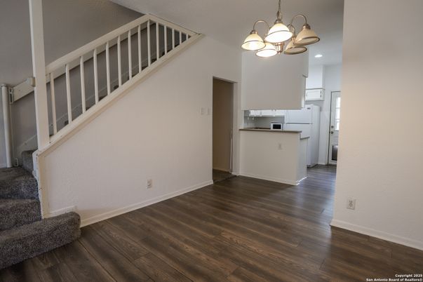 Interior, Kitchen, Pendant Lights, Wood Texture Flooring