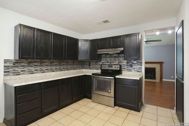 Fireplace, Interior, Kitchen, Wood Texture Flooring