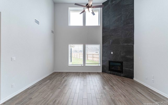 Empty room, Fireplace, Interior, Wood Texture Flooring