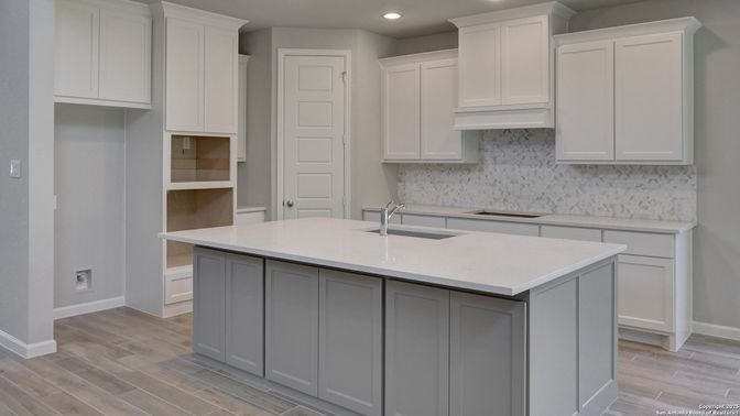 Interior, Kitchen, Recessed Lighting, Wood Texture Flooring
