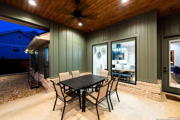Exterior, Recessed Lighting, Wooden Ceilings