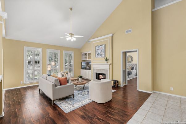 Fireplace, Interior, Living room, Wood Texture Flooring