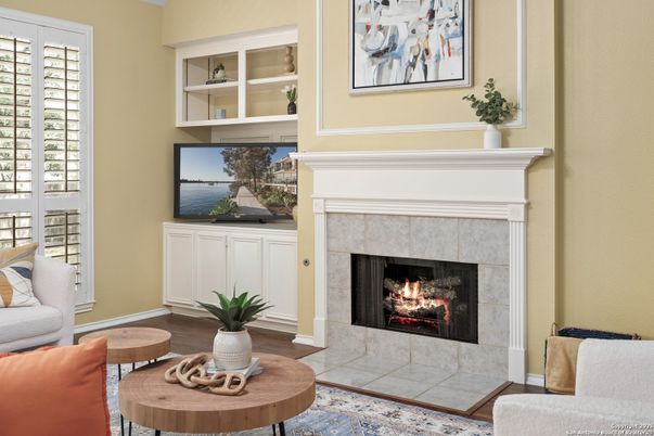 Fireplace, Interior, Wood Texture Flooring
