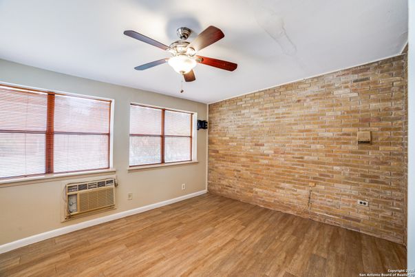 Empty room, Interior, Stone Walls, Wood Texture Flooring