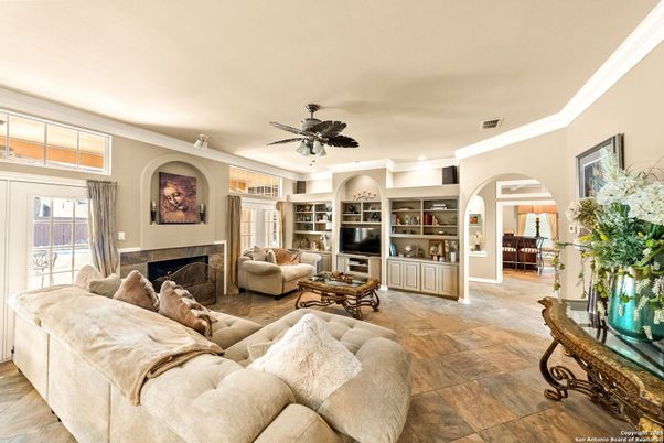 Fireplace, Interior, Living room, Recessed Lighting