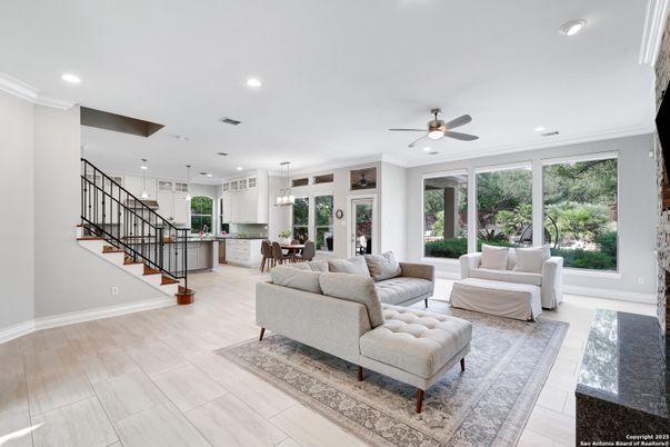 Dining room, Interior, Kitchen, Living room, Pendant Lights, Recessed Lighting, Wood Texture Flooring