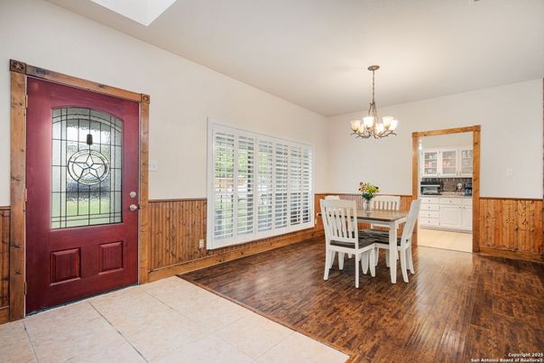Chandelier, Dining room, Interior, Wood Texture Flooring