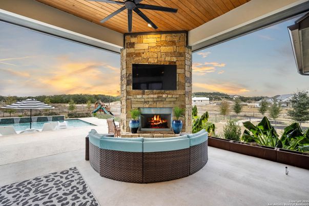 Exterior, Fireplace, Playground, Pool