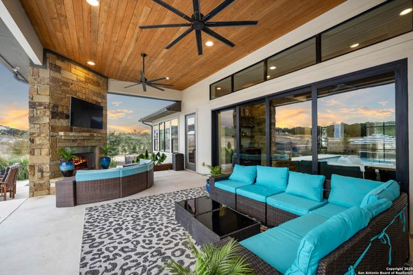 Exterior, Fireplace, Living room, Stone Walls