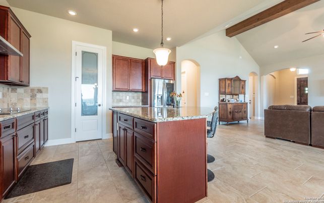 Interior, Kitchen, Pendant Lights, Recessed Lighting, Wooden Beams