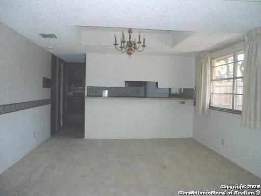 Chandelier, Empty room, Fireplace, Interior
