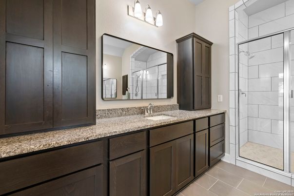 Bathroom, Dual Sink Vanities, Glass Shower, Interior