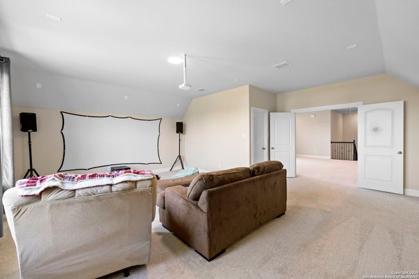 Interior, Projection Screen, Recessed Lighting, Theatre Room