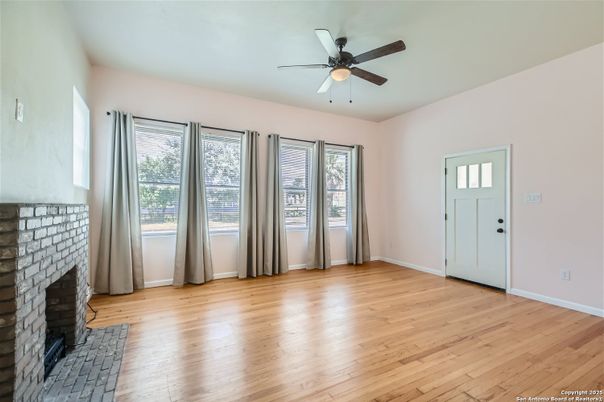 Empty room, Fireplace, Interior, Wood Texture Flooring