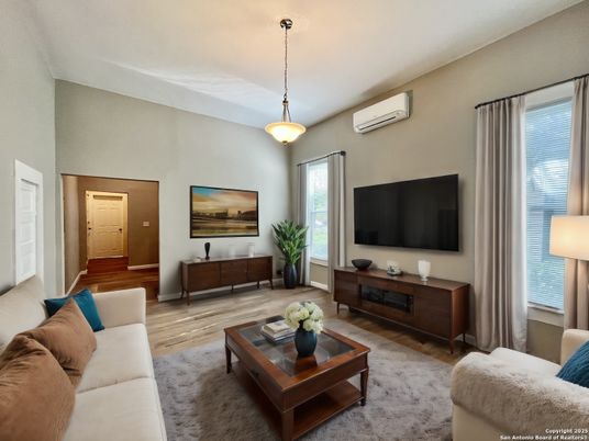 Interior, Living room, Pendant Lights, Wood Texture Flooring