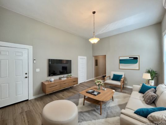 Interior, Living room, Pendant Lights, Wood Texture Flooring