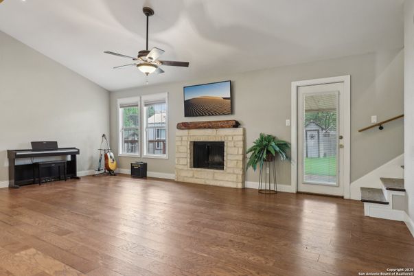 Fireplace, Interior, Piano, Wood Texture Flooring