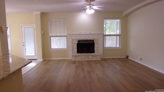 Empty room, Fireplace, Interior, Wood Texture Flooring