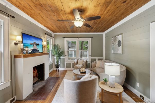Fireplace, Interior, Living room, Wooden Ceilings, Wood Texture Flooring