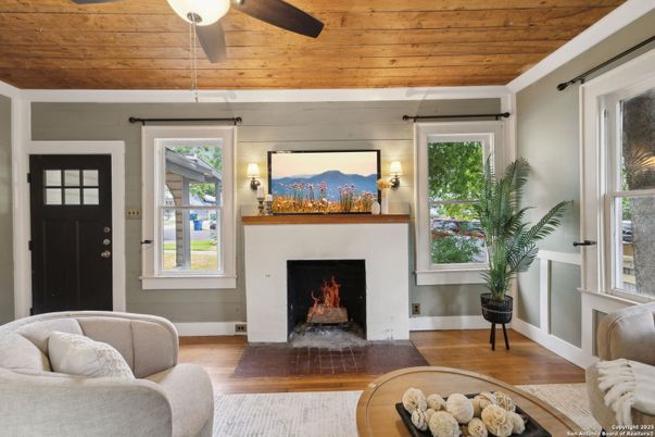Fireplace, Interior, Living room, Wooden Ceilings, Wood Texture Flooring