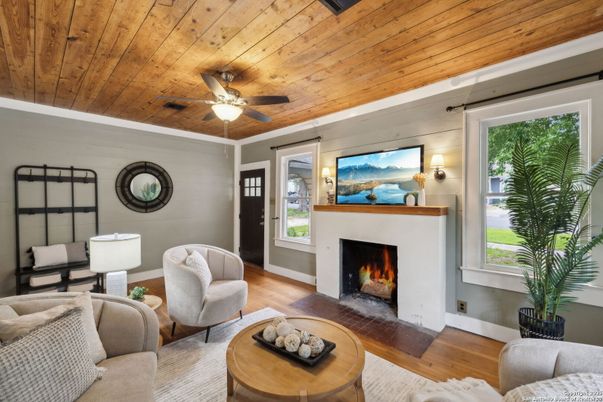 Fireplace, Interior, Living room, Wooden Ceilings, Wood Texture Flooring