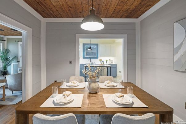 Dining room, Interior, Wooden Ceilings, Wood Texture Flooring