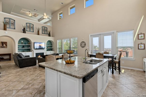 Dining room, Fireplace, Interior, Kitchen, Living room
