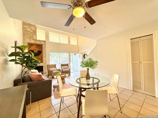 Dining room, Fireplace, Interior, Living room, Stone Walls