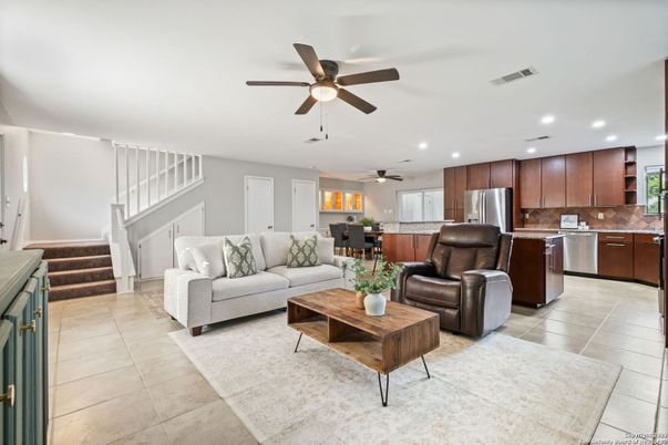 Interior, Kitchen, Living room, Recessed Lighting, Stainless Steel Appliances