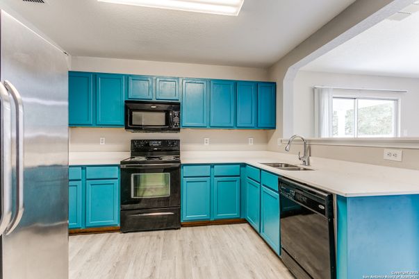 Interior, Kitchen, Stainless Steel Appliances, Wood Texture Flooring