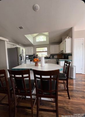 Dining room, Interior, Kitchen, Stainless Steel Appliances, Wood Texture Flooring