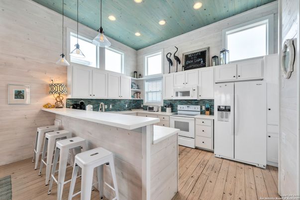 Interior, Kitchen, Pendant Lights, Recessed Lighting, Wooden Ceilings, Wood Texture Flooring, Wooden Walls